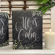 All is Calm, All is Bright Block Sign