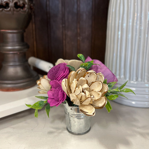 Mini Wood Flower Pail