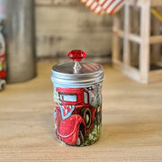 Decoupaged American Flag Truck Jar