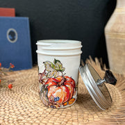 Fall Colors Decoupaged Jar