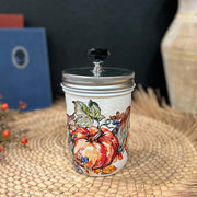 Fall Colors Decoupaged Jar