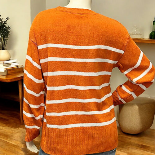 Orange Striped Sweater