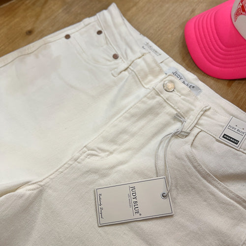 Judy Blue White Cuff Shorts