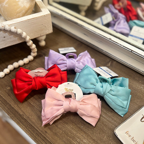 Satin Bow Claw Clip