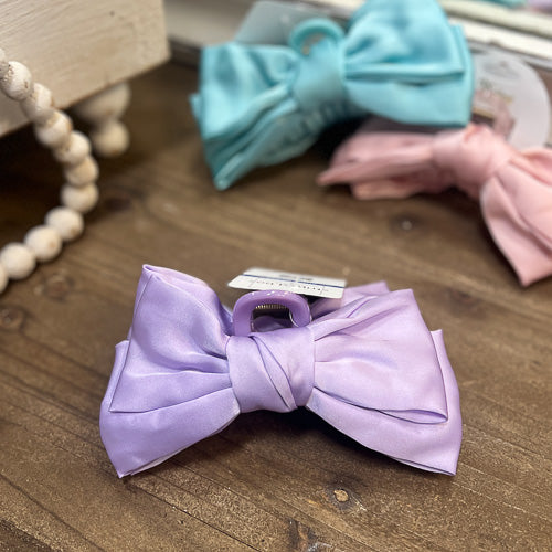 Satin Bow Claw Clip