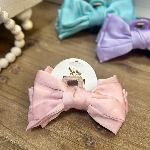 Satin Bow Claw Clip