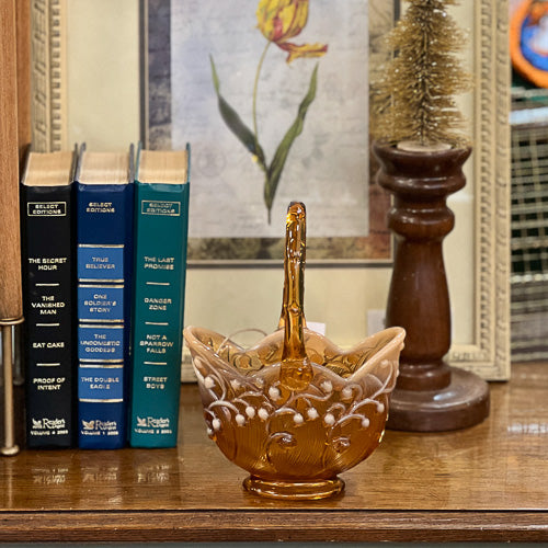 Amber Glass Basket