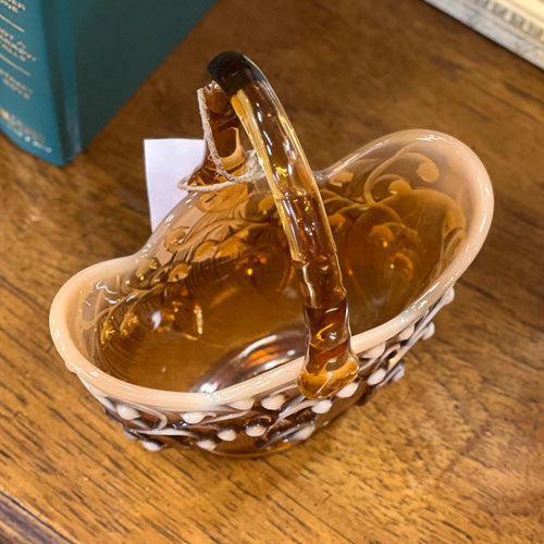 Amber Glass Basket