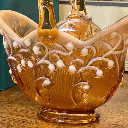 Amber Glass Basket