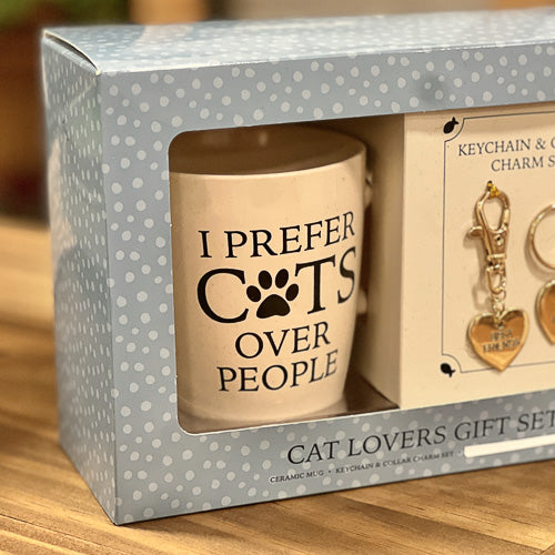 Cat Lovers Mug & Keychain Set