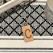 Wooden Initial Keychain