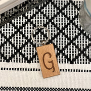 Wooden Initial Keychain