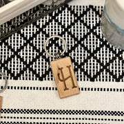 Wooden Initial Keychain