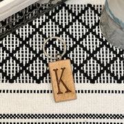 Wooden Initial Keychain