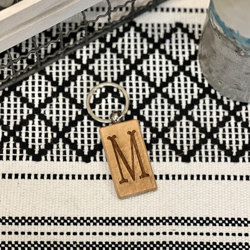 Wooden Initial Keychain