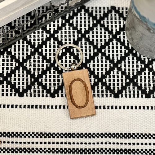 Wooden Initial Keychain