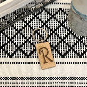 Wooden Initial Keychain