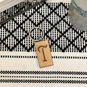 Wooden Initial Keychain