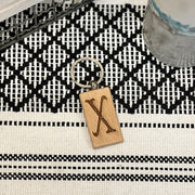 Wooden Initial Keychain