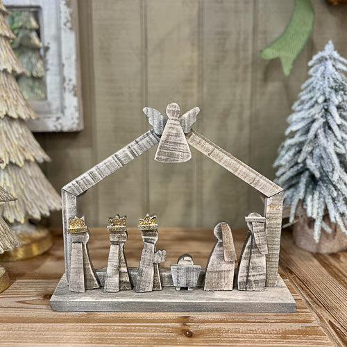 Layered Wood Nativity