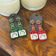 Champagne Bottle Beaded Earrings