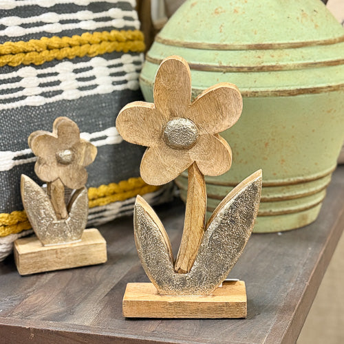 Carved Mango Wood Flower