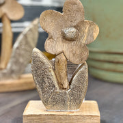 Carved Mango Wood Flower