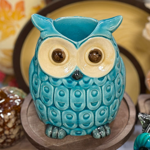 Turquoise Owl Candleholder
