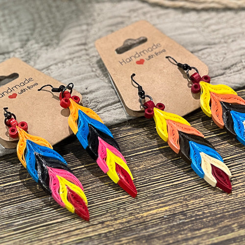 Paper Feather Earrings