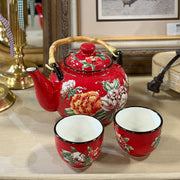 Red Stoneware Tea Set