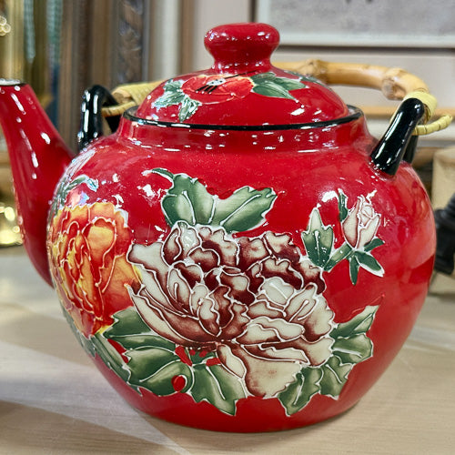 Red Stoneware Tea Set