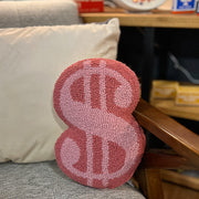 Pink Money Sign Pillow