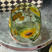 Pumpkin Sunflower Wine Glass