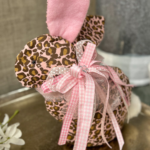 Pink Leopard Print Rabbit | Lone Star Mercantile