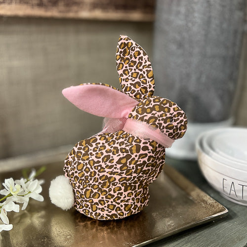 中古 廃盤  Dixie Leopard Print Bunny Pink Leopard Print Rabbit | Lone Star Mercantile