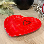 Embossed Red Heart Plate