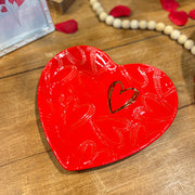 Embossed Red Heart Plate