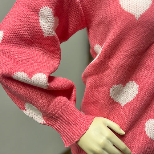 Pink Hearts Sweater