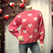 Pink Hearts Sweater