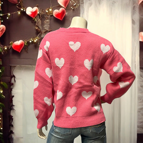 Pink Hearts Sweater