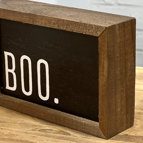 Boo Wooden Framed Sign