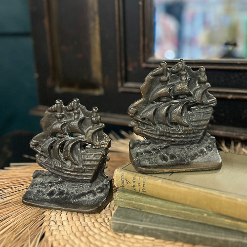 Ship Bookends and Books