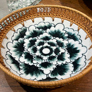 Rattan Edged Ceramic Bowl