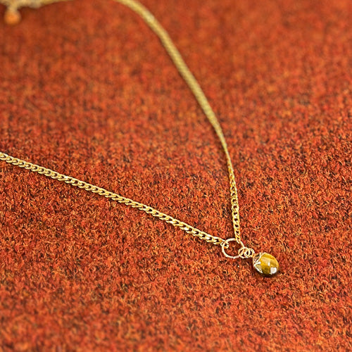 Tiger's Eye Drop Charm Necklace