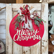 Red Merry Christmas Door Hanger