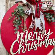Red Merry Christmas Door Hanger