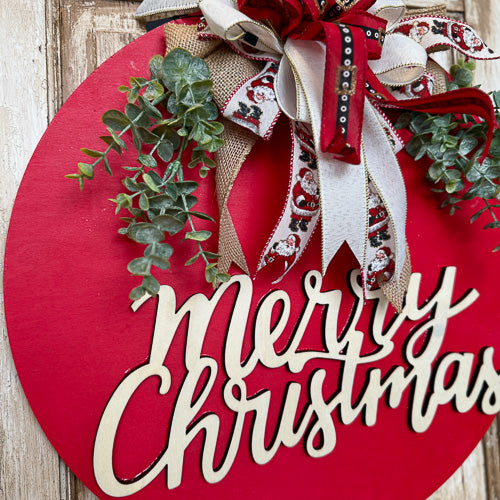 Red Merry Christmas Door Hanger