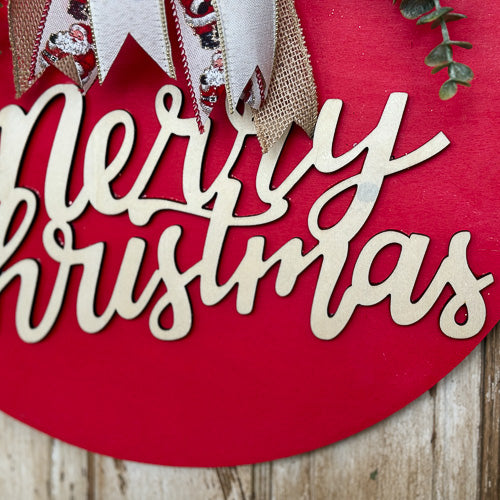 Red Merry Christmas Door Hanger