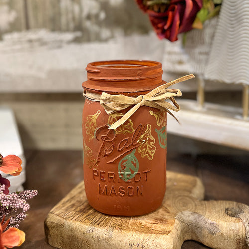 Painted Fall Jar