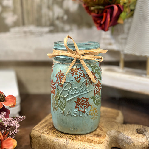 Painted Fall Jar